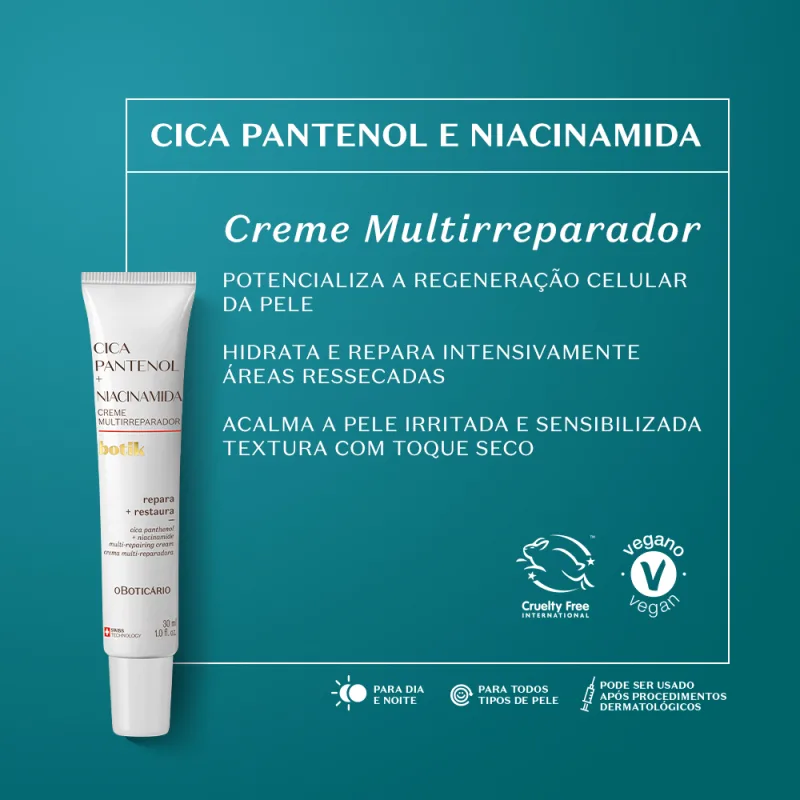 Botik Multi-herstellende crème Cica Panthenol+Niacinamide, 30 ml - Afbeelding 3