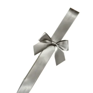 Strik met lint grijs/zilver voor de cadeauverpakking doos.