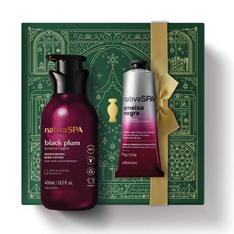 Native SPA Black Plum Kerstcadeau Set 4